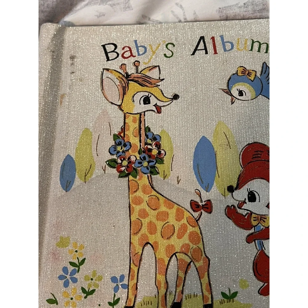 Vintage Kitschy‎ Photo Album Scrapbook Japan Giraffe  Birds Bear New Baby Book